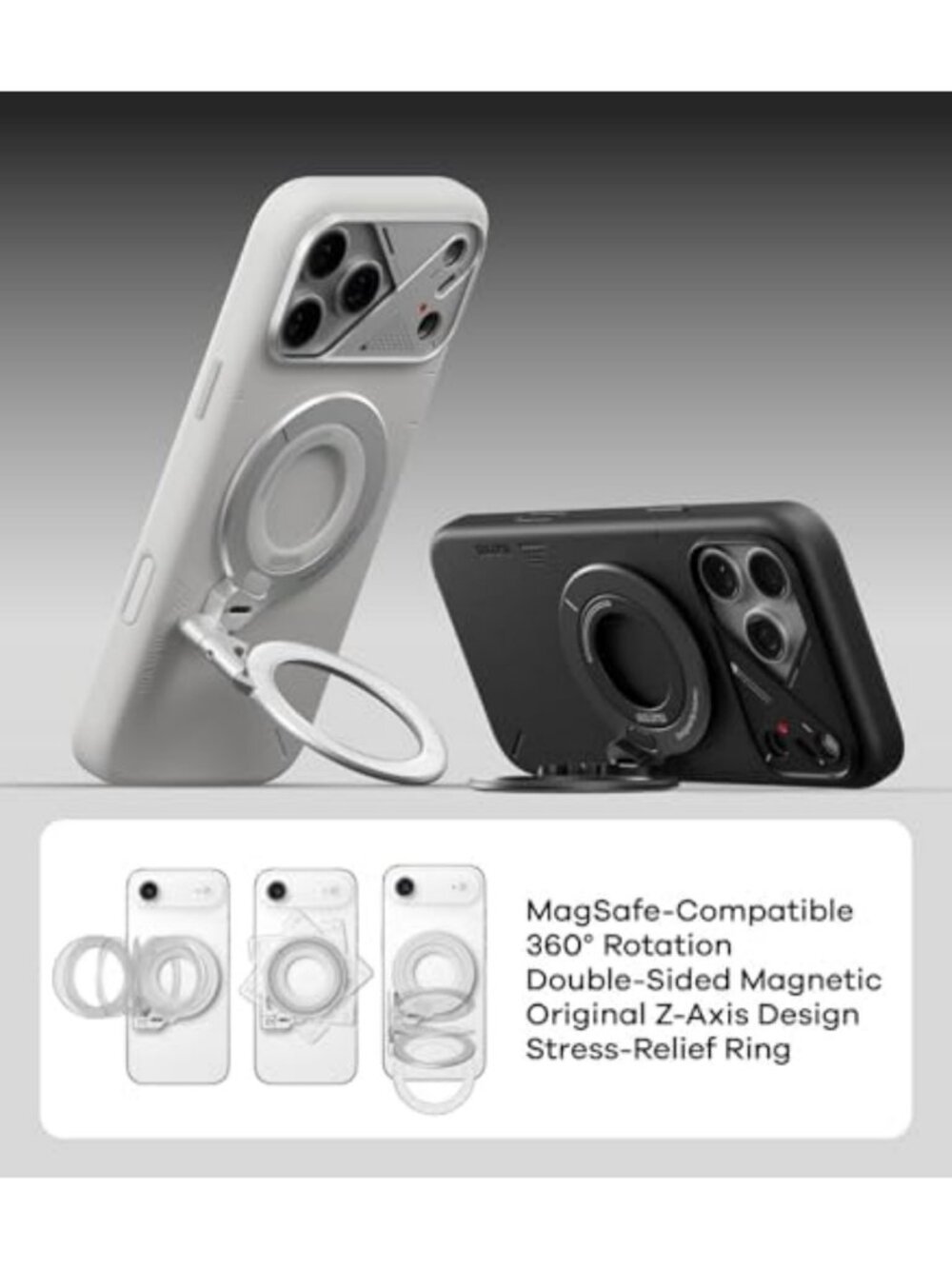 Magnetic Ring Grip Stand | Omnidirectional Rotation | MagSafe Compatible - Picture 2 of 6